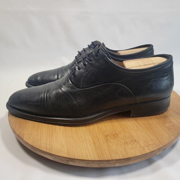 Magnanni Federico Cap Toe Oxford Sneakers Shoes Men 9 Black Black - Picture 1 of 14
